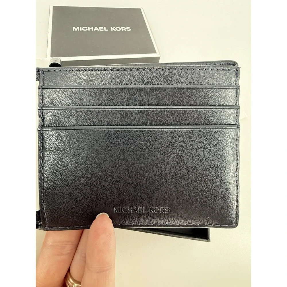 Michael Kors Men's Malone Slim Stripe Logo Wallet Billfold Blue White OS $78